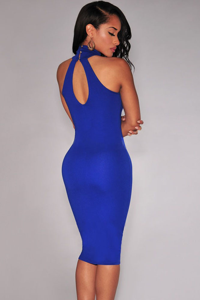 Платье в обтяжку синее