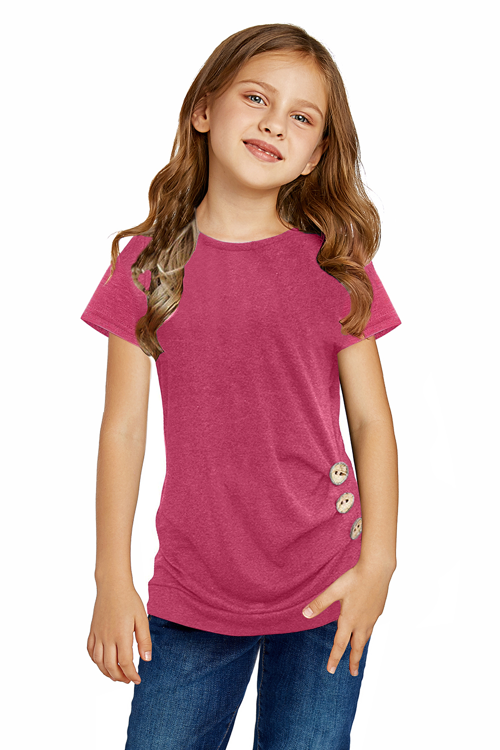 Side button. Цена девочки. Top for girls Kids. T Shirt for girl. Latest Top for girl.