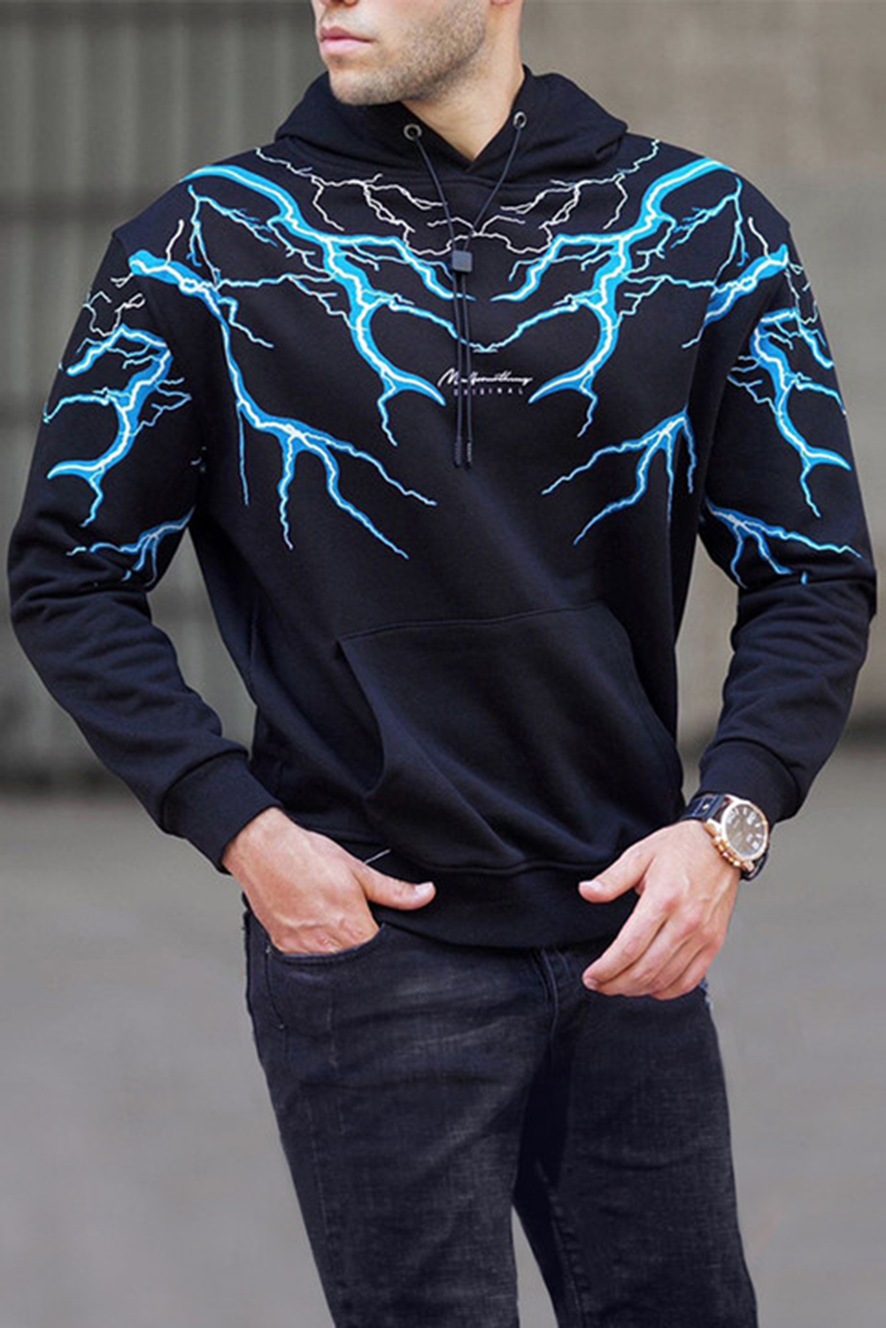 Black lightning hoodie outlet