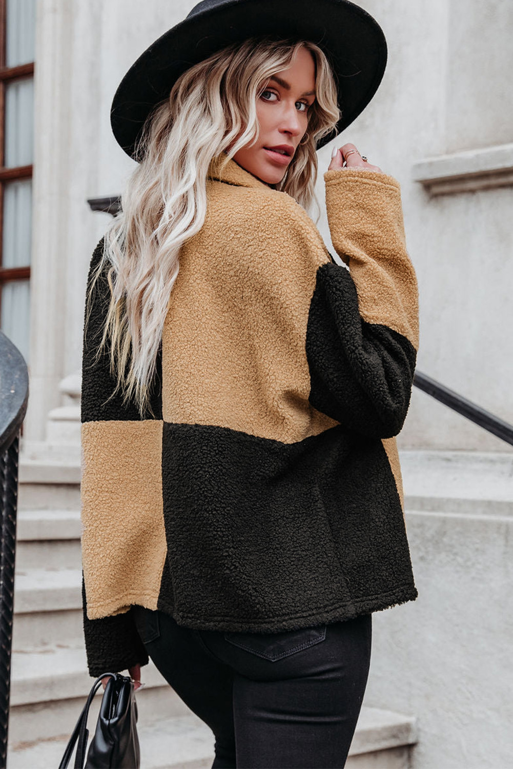 Colorblock on sale sherpa jacket