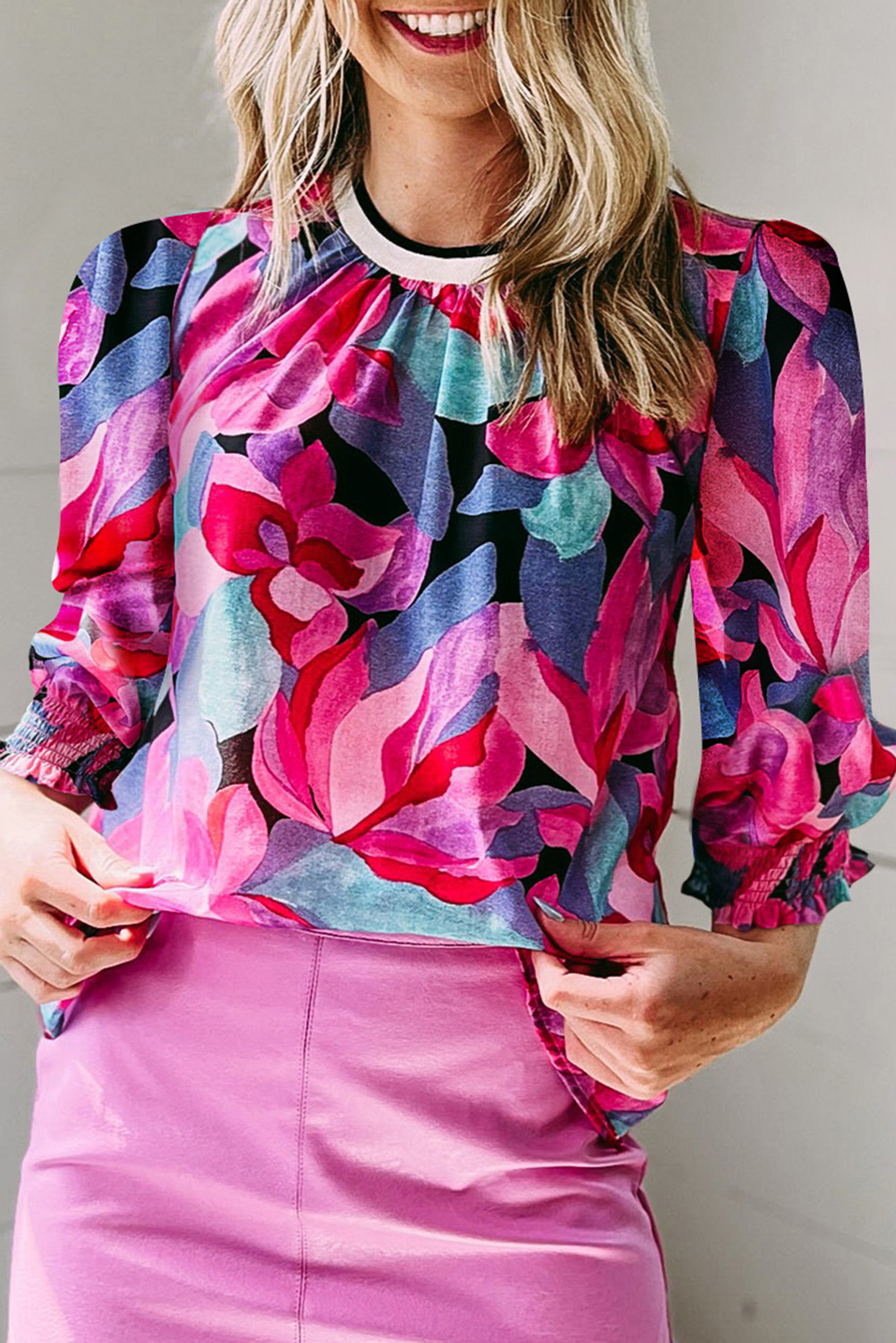 Ruched sales sleeve blouse