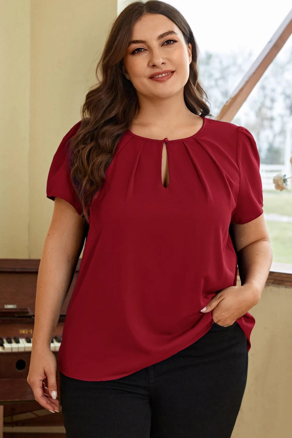 Plus size red t shirt 2025