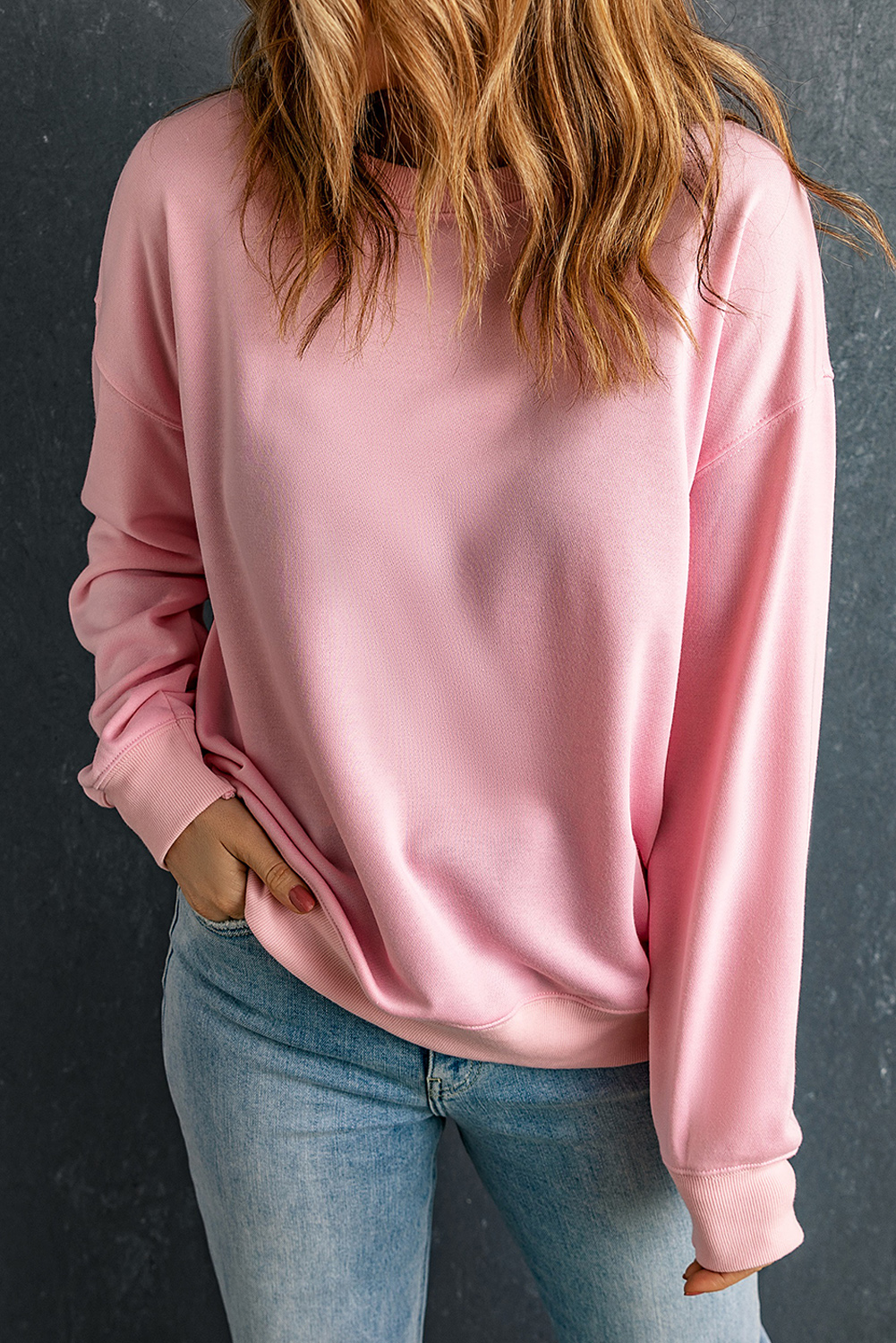 Solid crewneck sweatshirt hotsell