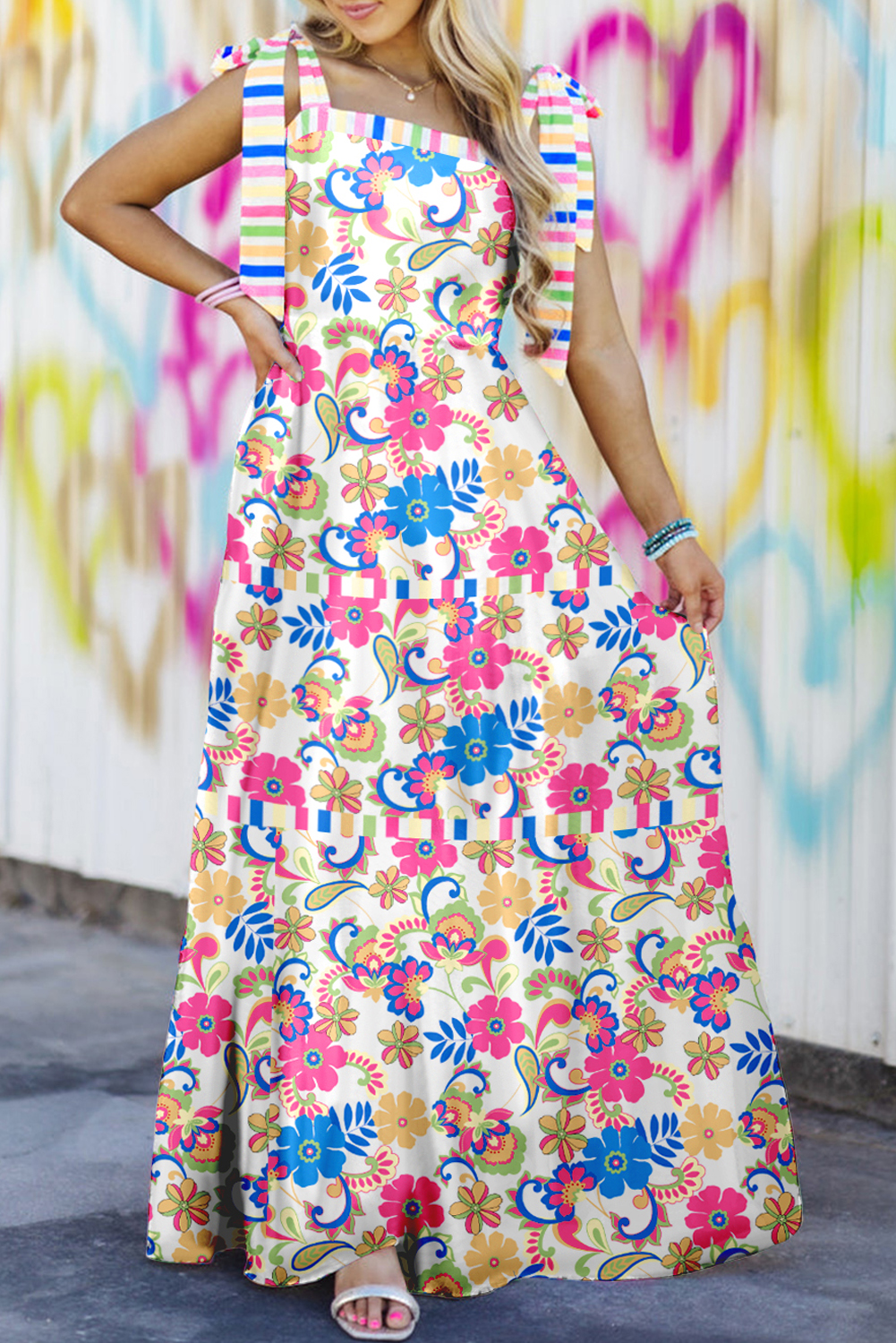 Maxi dress with tie straps deals