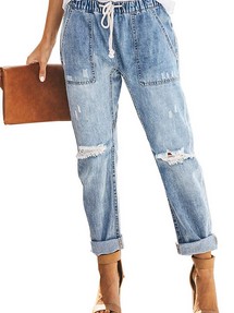 Женские джинсы с дырками арт.108749