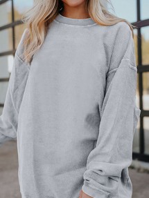 Black JOLENE Ribbed Corded Oversized Sweatshirt .1887462